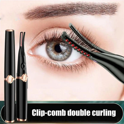 Electric Heated Eyelash Curler USB Rechargeable Eyelashes Curler Quick Heating Natural Eyelash Curler Long Lasting Makeup