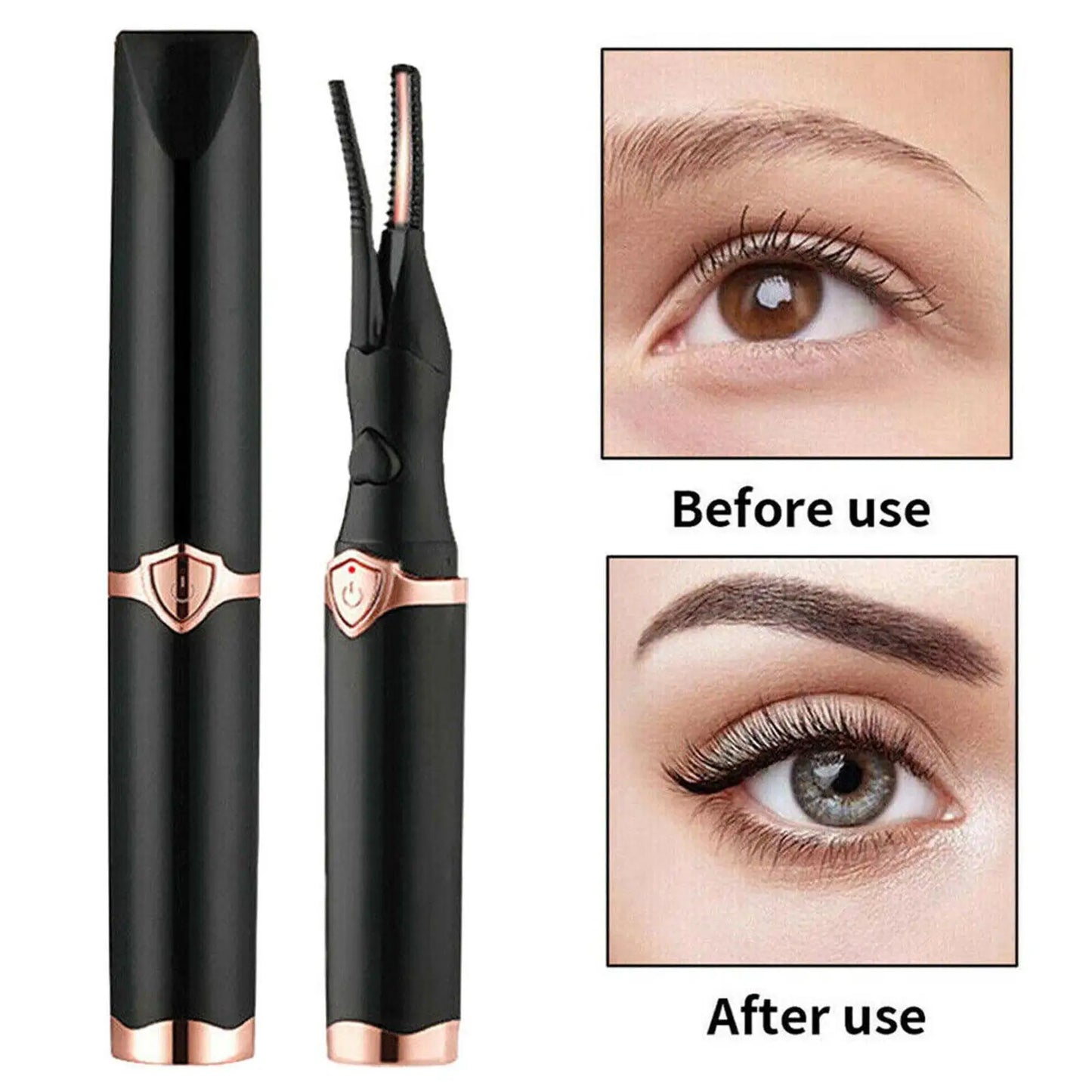 Electric Heated Eyelash Curler USB Rechargeable Eyelashes Curler Quick Heating Natural Eyelash Curler Long Lasting Makeup