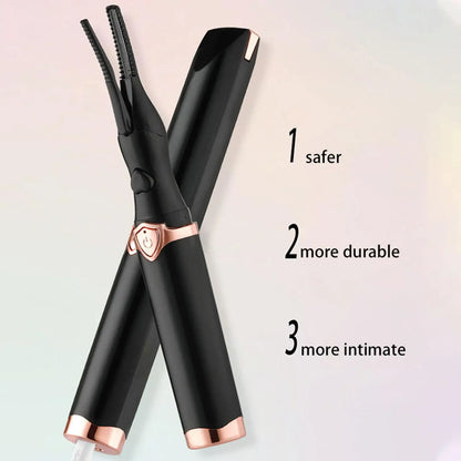 Electric Heated Eyelash Curler USB Rechargeable Eyelashes Curler Quick Heating Natural Eyelash Curler Long Lasting Makeup