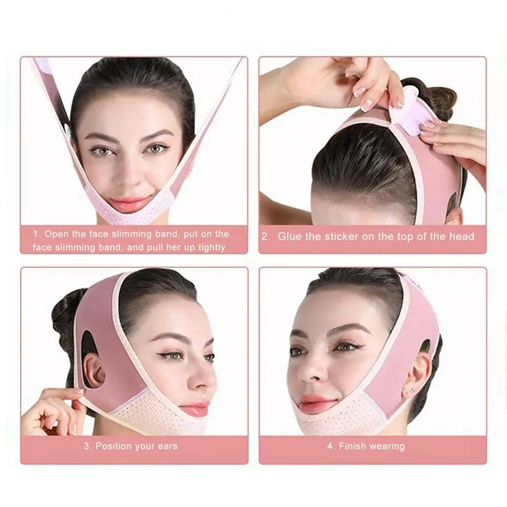 V Line Face Lifting Strap Cheek Slimming Chin Strap Sleeping Face Skin Tightening Elastic Band Women Face Shaper Belt