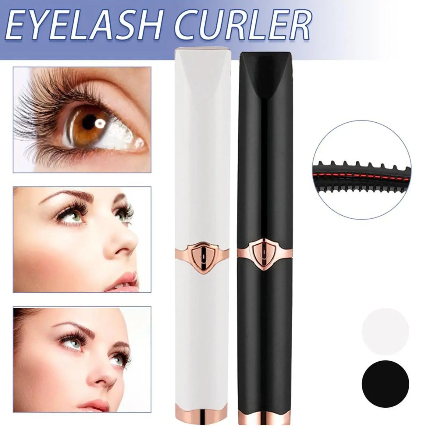 Electric Heated Eyelash Curler USB Rechargeable Eyelashes Curler Quick Heating Natural Eyelash Curler Long Lasting Makeup